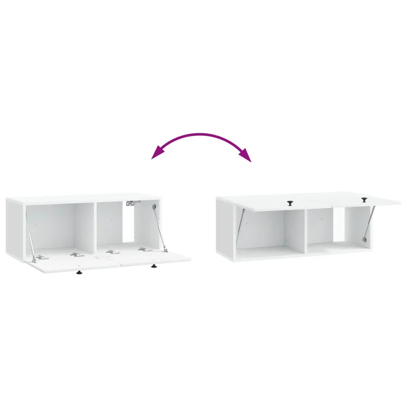 Sieninė TV spintelė 78,5 x 31 x 30 cm Balta Apdirbta mediena