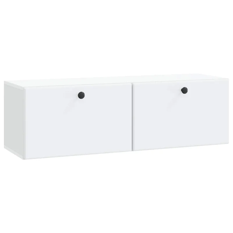 Sieninė TV spintelė 98 x 31 x 30 cm Balta Apdirbta mediena