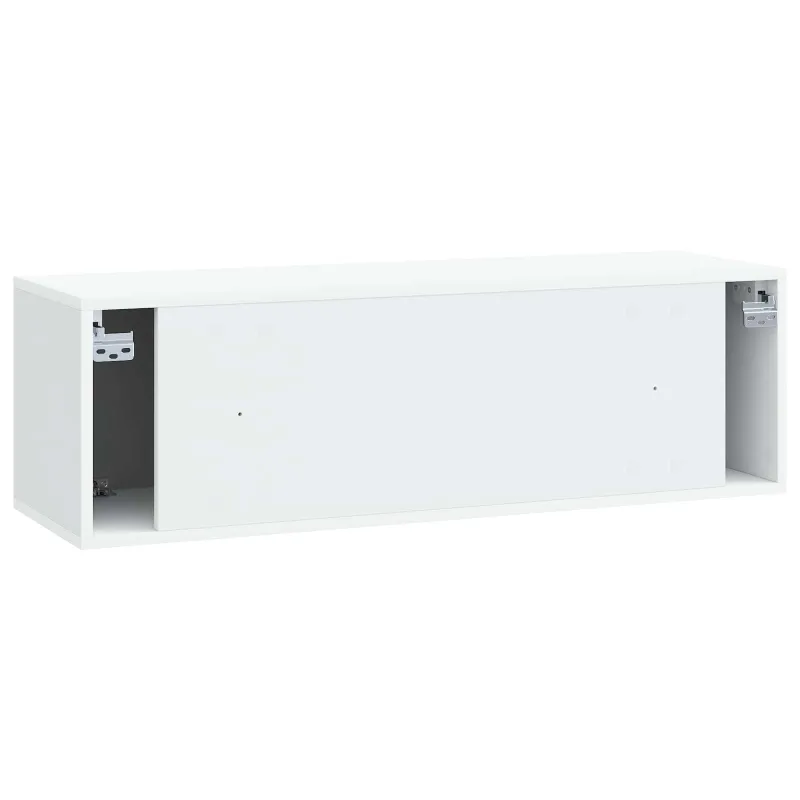 Sieninė TV spintelė 98 x 31 x 30 cm Balta Apdirbta mediena