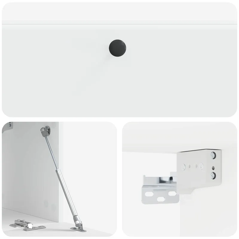 Sieninė TV spintelė 98 x 31 x 30 cm Balta Apdirbta mediena