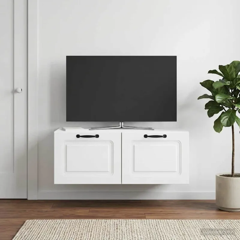 Sieninė TV spintelė Balta 78,5 x 41 x 30 cm Apdirbta mediena