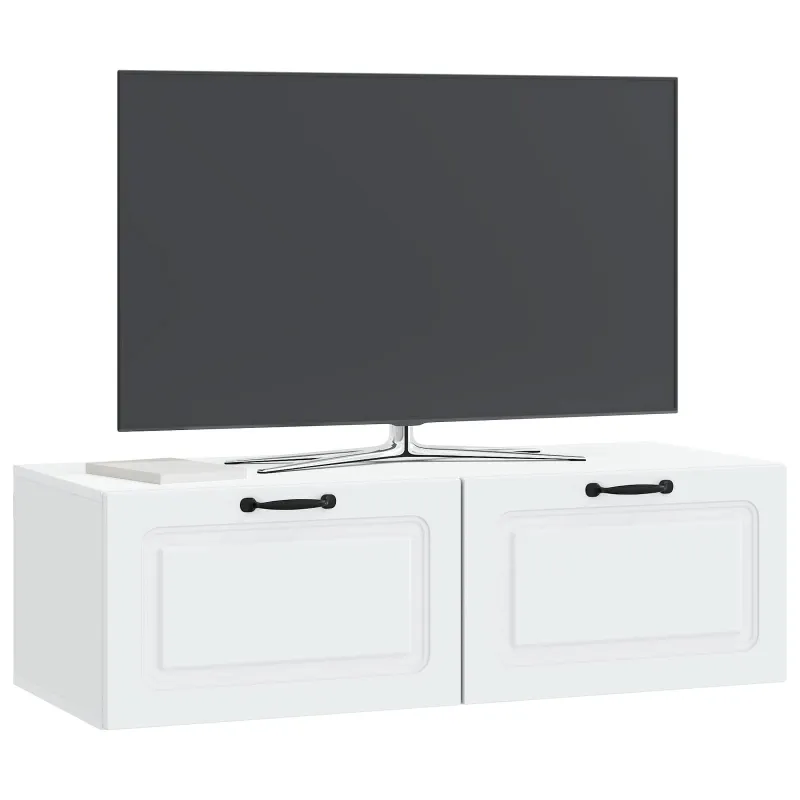 Sieninė TV spintelė Balta 98 x 41 x 30 cm Apdirbta mediena