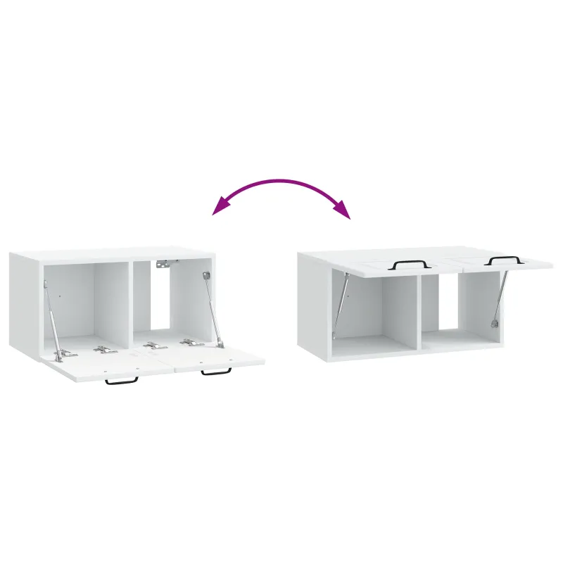 Sieninė TV spintelė Balta 59,5 x 31 x 30 cm Apdirbta mediena
