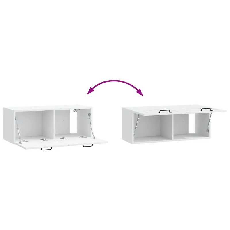 Sieninė TV spintelė Balta 78,5 x 31 x 30 cm Apdirbta mediena