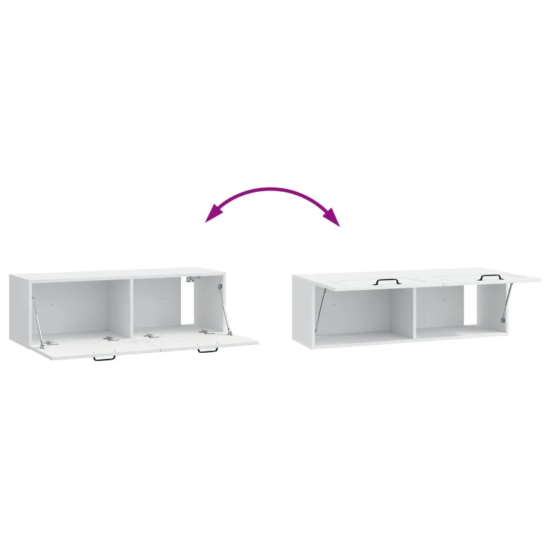 Sieninė TV spintelė Balta 98 x 31 x 30 cm Apdirbta mediena
