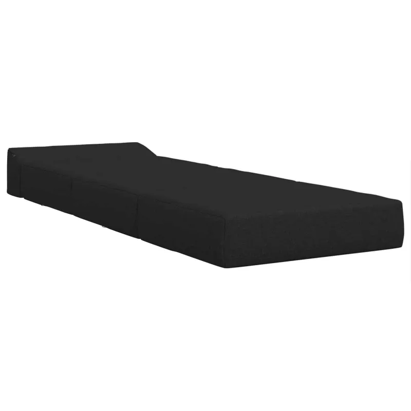 Sulankstomas Sofos Lova Juoda 200 x 70 x 15 cm Audinys
