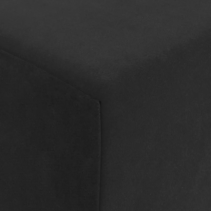 Sulankstomas Sofos Lova Juoda 200 x 70 x 15 cm Aksomas