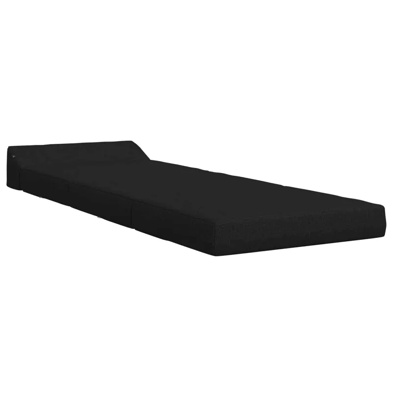 Sulankstomas Sofos Lova Juoda 200 x 70 x 10 cm Audinys