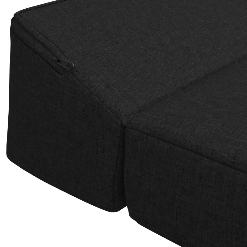 Sulankstomas Sofos Lova Juoda 200 x 70 x 10 cm Audinys
