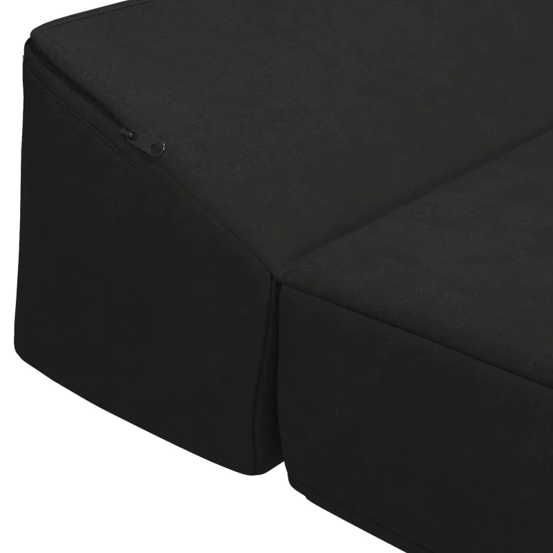 Sulankstomas Sofos Lova Juoda 200 x 70 x 10 cm Aksomas