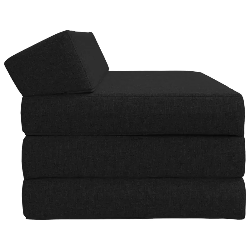 Sulankstomas Sofos Lova Juoda 120 x 60 x 49 cm Audinys