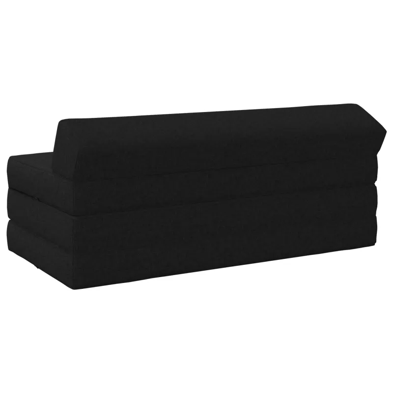 Sulankstomas Sofos Lova Juoda 120 x 60 x 49 cm Audinys