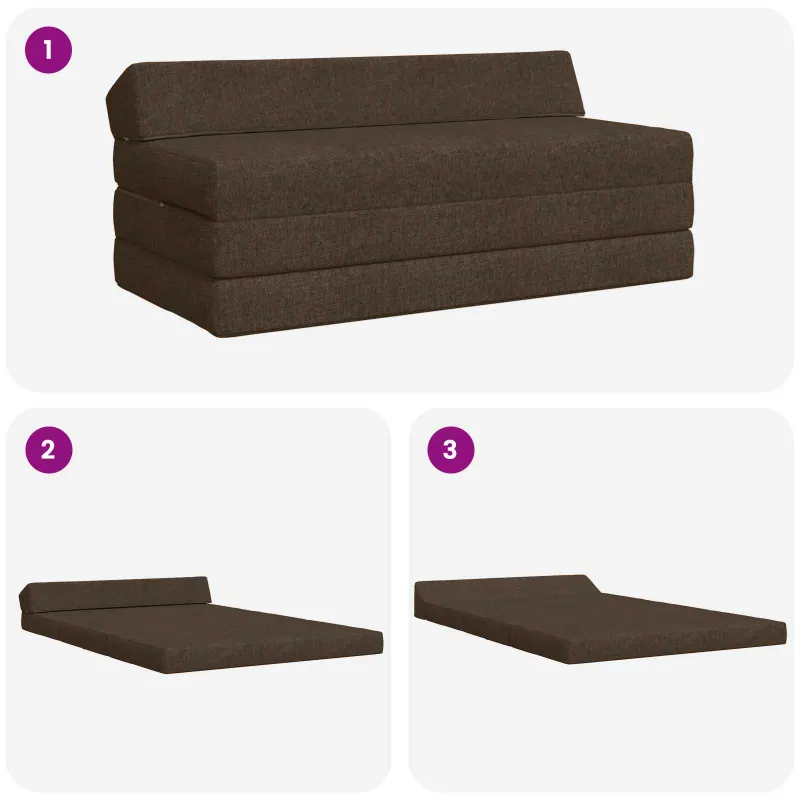 Sulankstomas Sofos Lova Taupe 120 x 60 x 49 cm Audinys