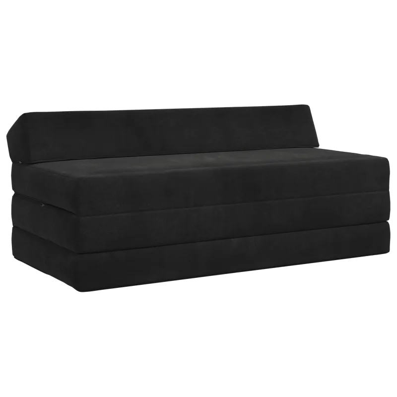 Sulankstomas Sofos Lova Juoda 120 x 60 x 49 cm Audinys