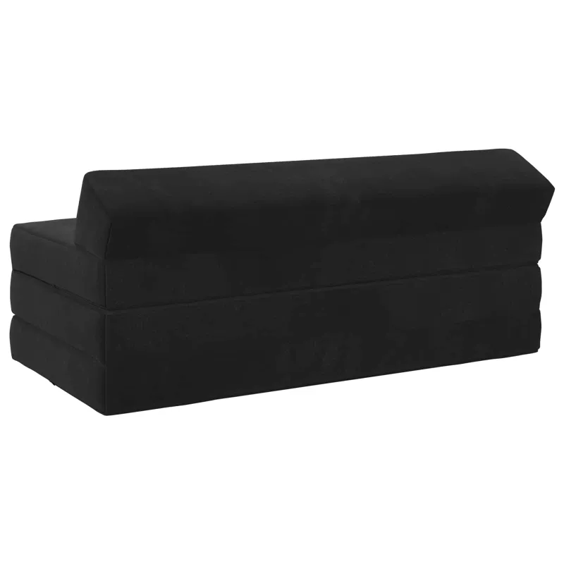 Sulankstomas Sofos Lova Juoda 120 x 60 x 49 cm Audinys