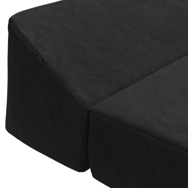 Sulankstomas Sofos Lova Juoda 120 x 60 x 49 cm Audinys