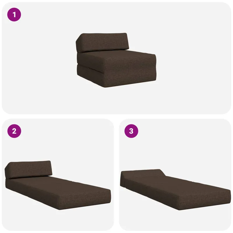Sulankstomas Sofos Lova Taupe 60 x 70 x 41 cm Audinys