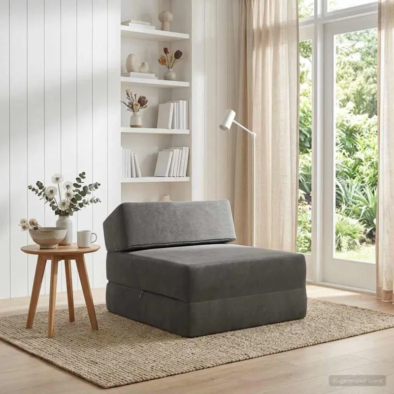 Sulankstomas Sofos Lova Tamsiai pilka 60 x 70 x 41 cm Audinys