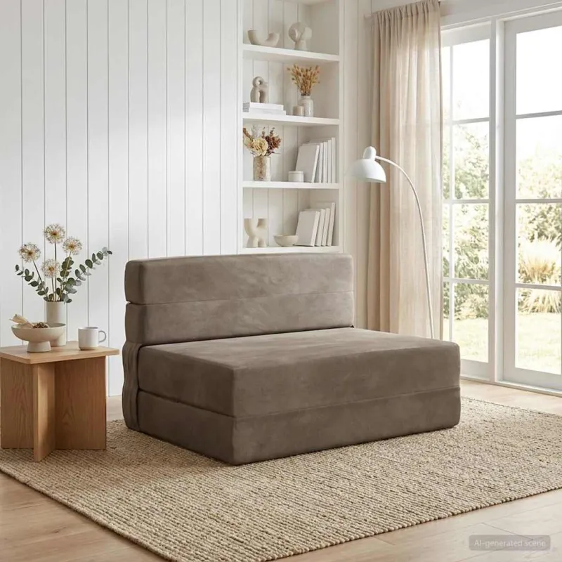 Sulankstomas Sofos Lova Šviesiai pilka 70 x 72 x 60 cm Audinys