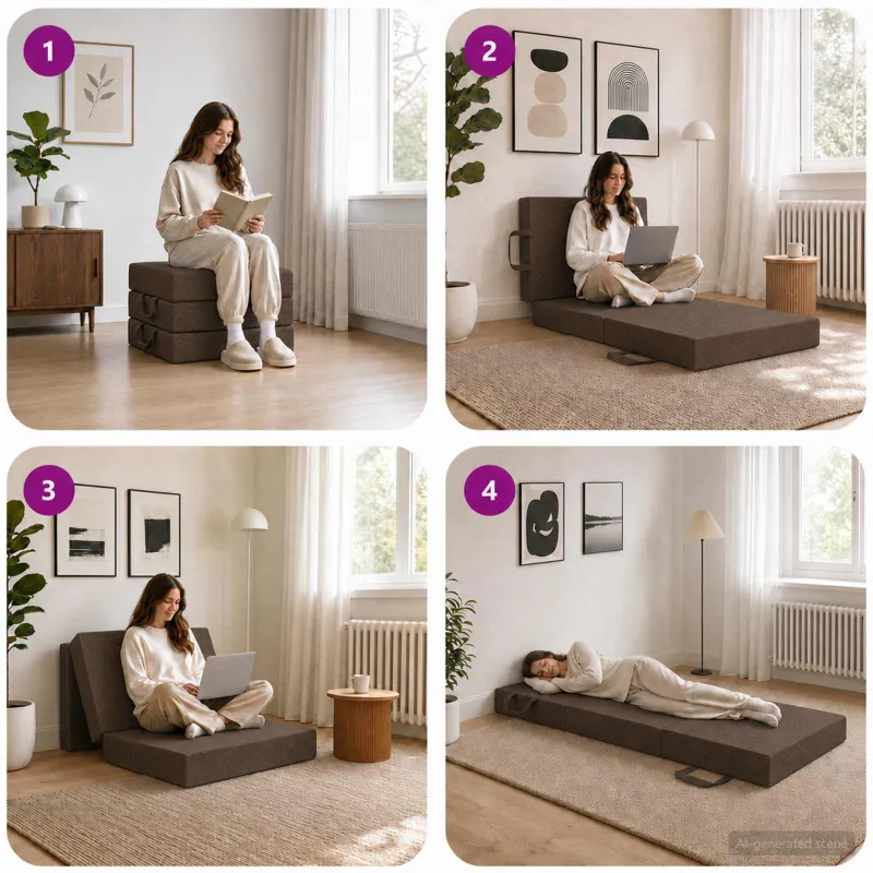 Sulankstomas Sofos Lova 75 x 63 x 45 cm Taupe