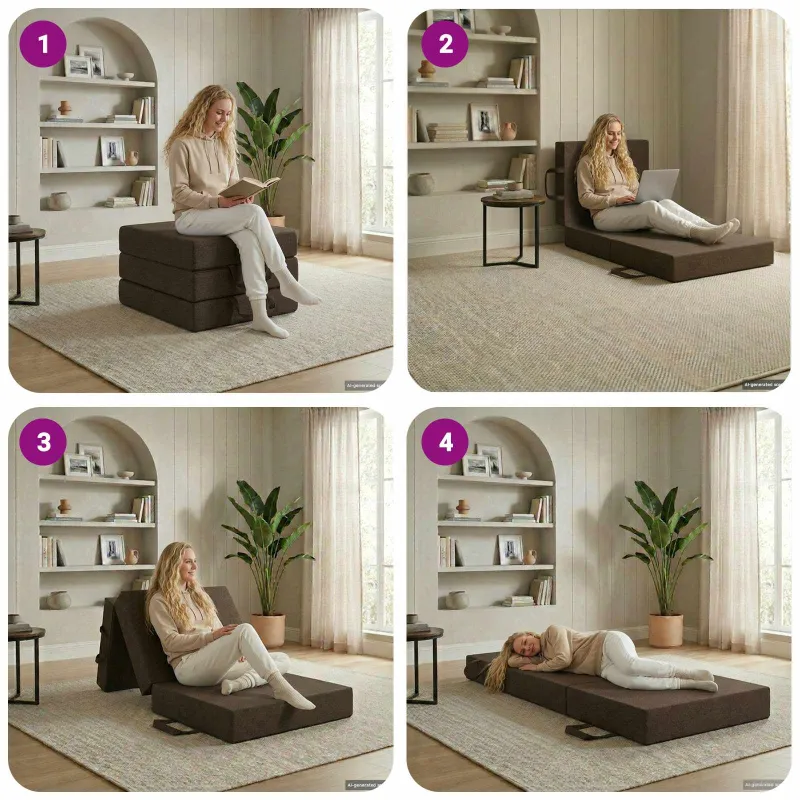 Sulankstomas Sofos Lova 90 x 63 x 45 cm Taupe