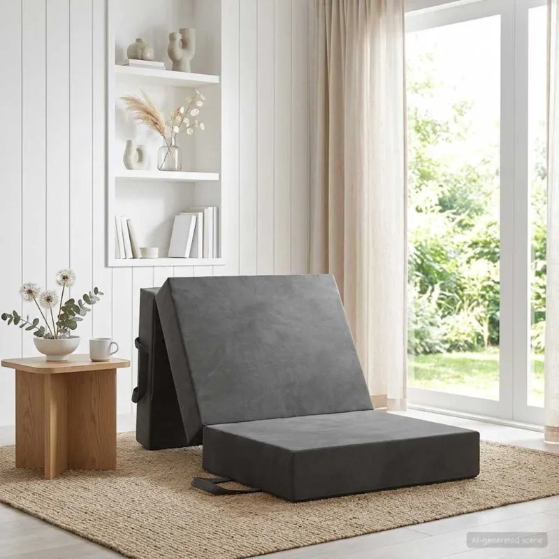 Sulankstomas Sofos Lova 75 x 67 x 45 cm Tamsiai pilka