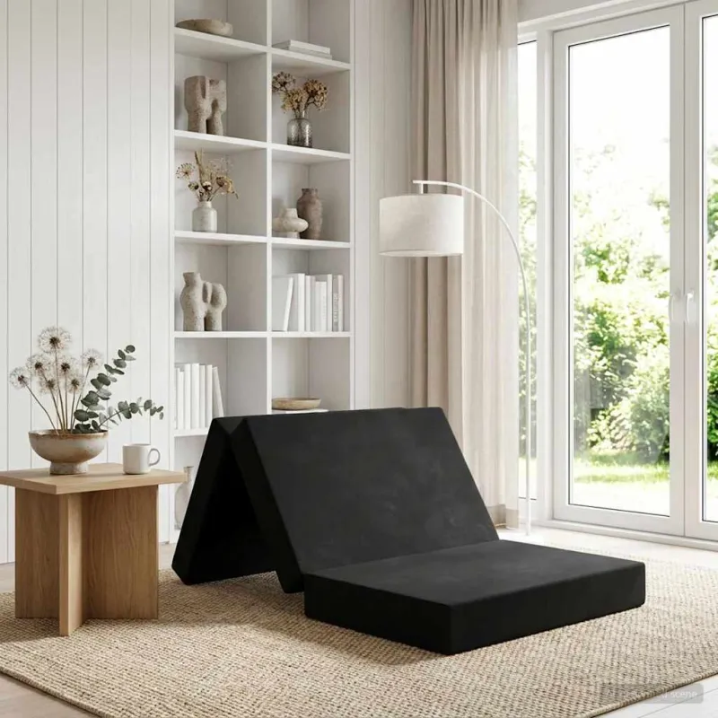 Sulankstomas Sofos Lova 90 x 67 x 45 cm Juoda
