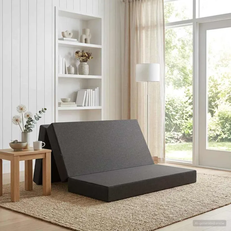 Sulankstomas Sofos Lova 120 x 67 x 45 cm Tamsiai pilka