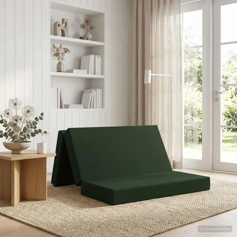 Sulankstomas Sofos Lova 120 x 67 x 45 cm Tamsiai žalia