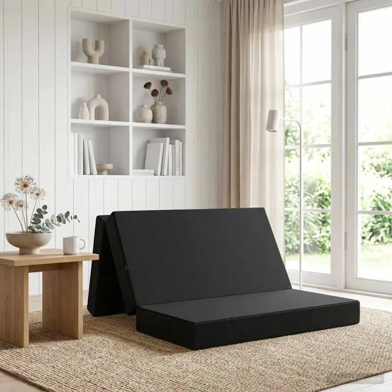 Sulankstomas Sofos Lova 160 x 67 x 45 cm Juoda