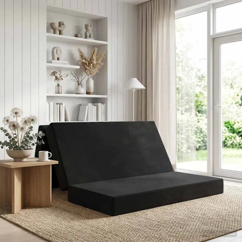 Sulankstomas Sofos Lova 160 x 67 x 45 cm Juoda
