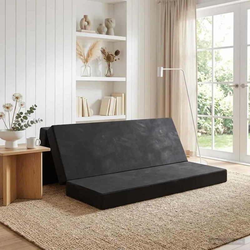 Sulankstomas Sofos Lova 180 x 67 x 45 cm Juoda