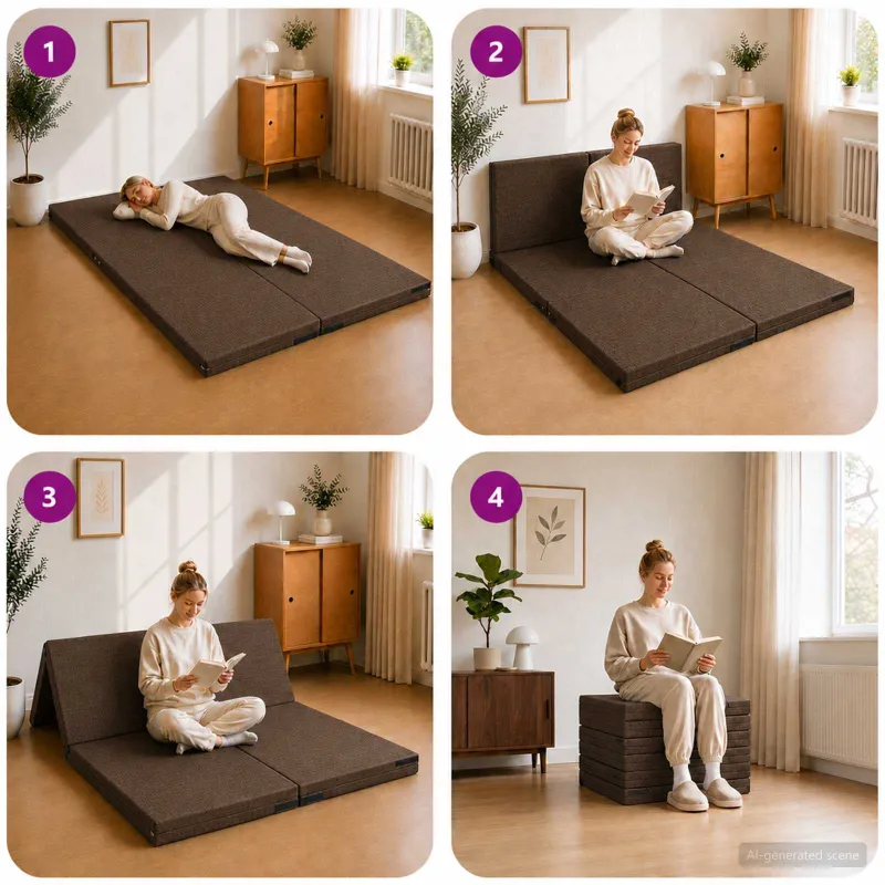Sulankstomas Sofos Lova 140 x 67 x 45 cm Taupe