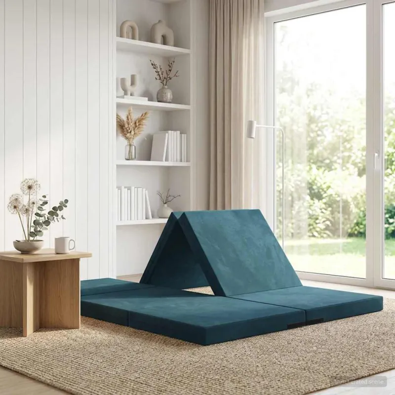 Sulankstomas Sofos Lova 140 x 67 x 45 cm Mėlyna