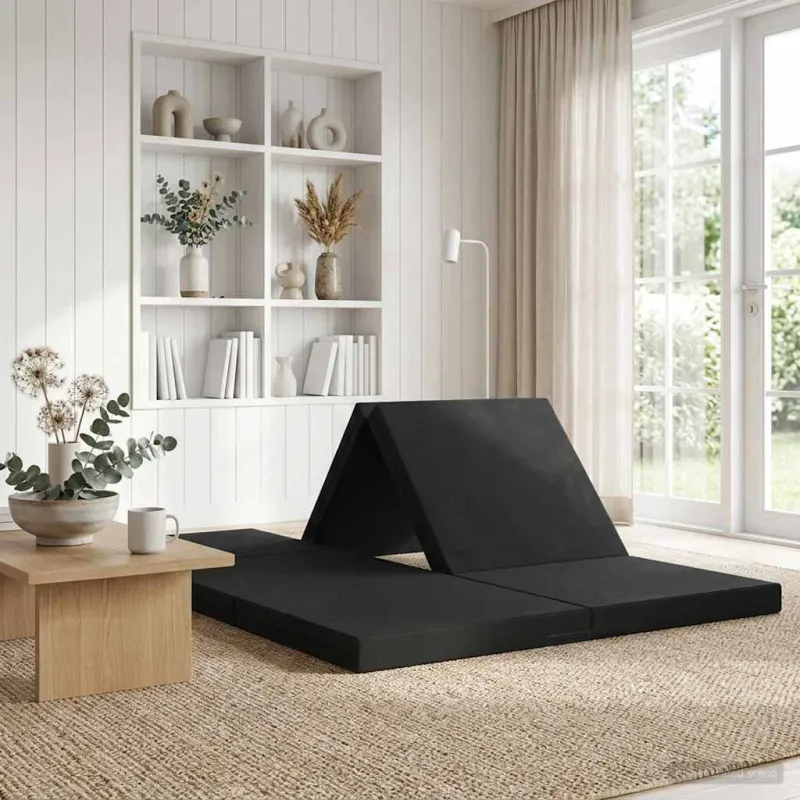 Sulankstomas Sofos Lova 140 x 67 x 45 cm Juoda