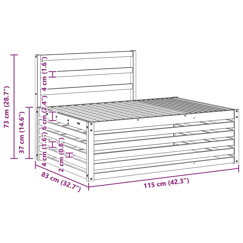 Lauko galinė sofa Balta 115 x 83 x 73 cm