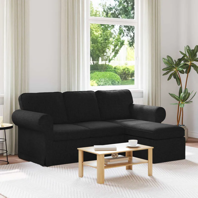 Sofa Juoda 195 x 138 x 80 cm audinys