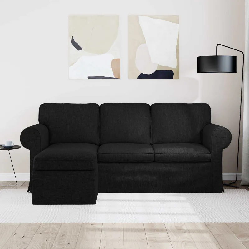 Sofa Juoda 195 x 138 x 80 cm audinys