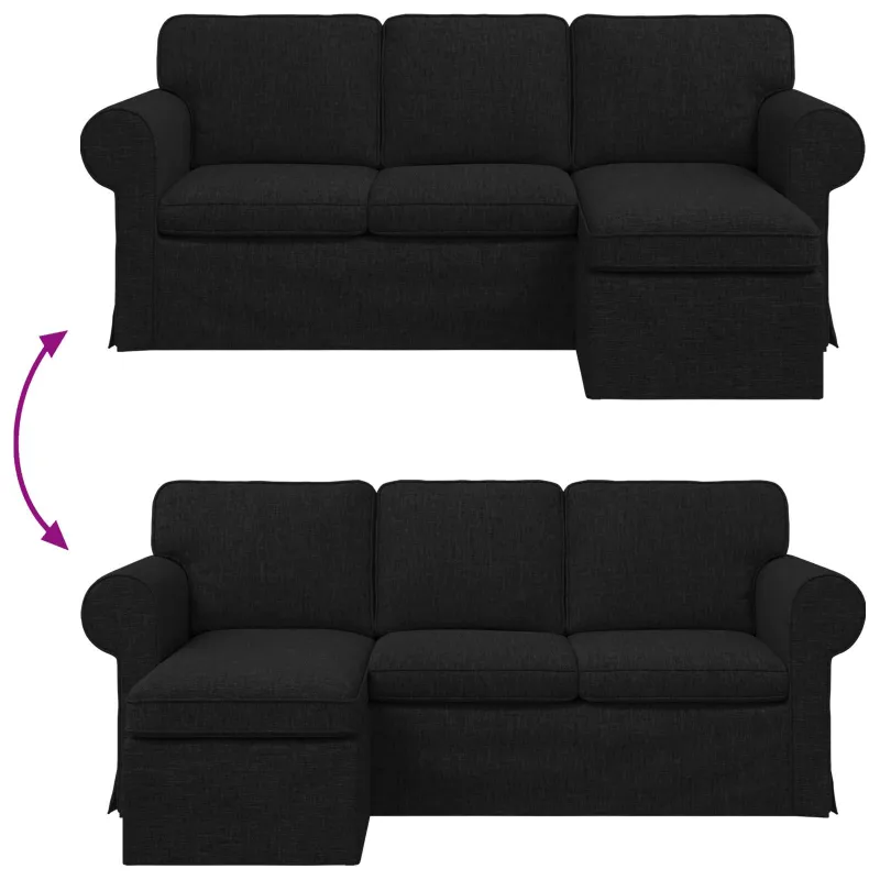 Sofa Juoda 195 x 138 x 80 cm audinys