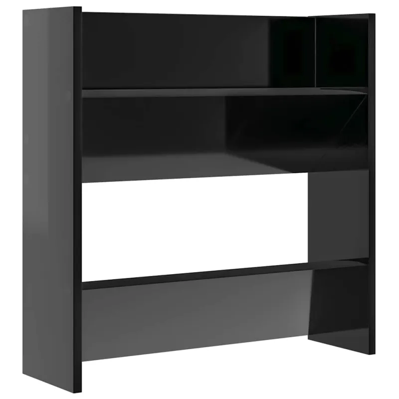 Sieninės spintelės batams, 2vnt., juodos, 60x18x60cm, mediena