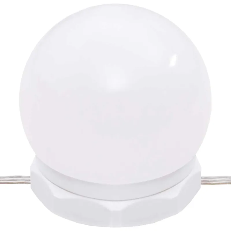 Kosmetinis staliukas su LED, baltas, 60x40x140cm, blizgus