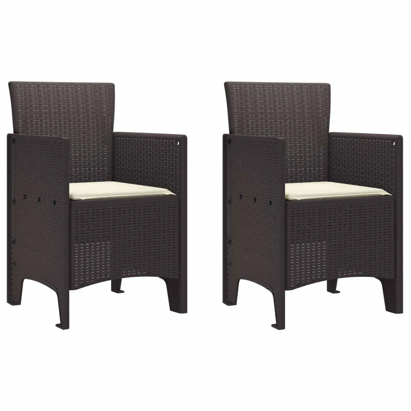 Sodo Kėdė su pagalve 2 pcs Ruda 53 x 49 x 85 cm Polipropilenas