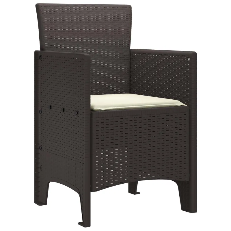 Sodo Kėdė su pagalve 2 pcs Ruda 53 x 49 x 85 cm Polipropilenas