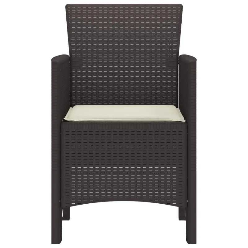 Sodo Kėdė su pagalve 2 pcs Ruda 53 x 49 x 85 cm Polipropilenas