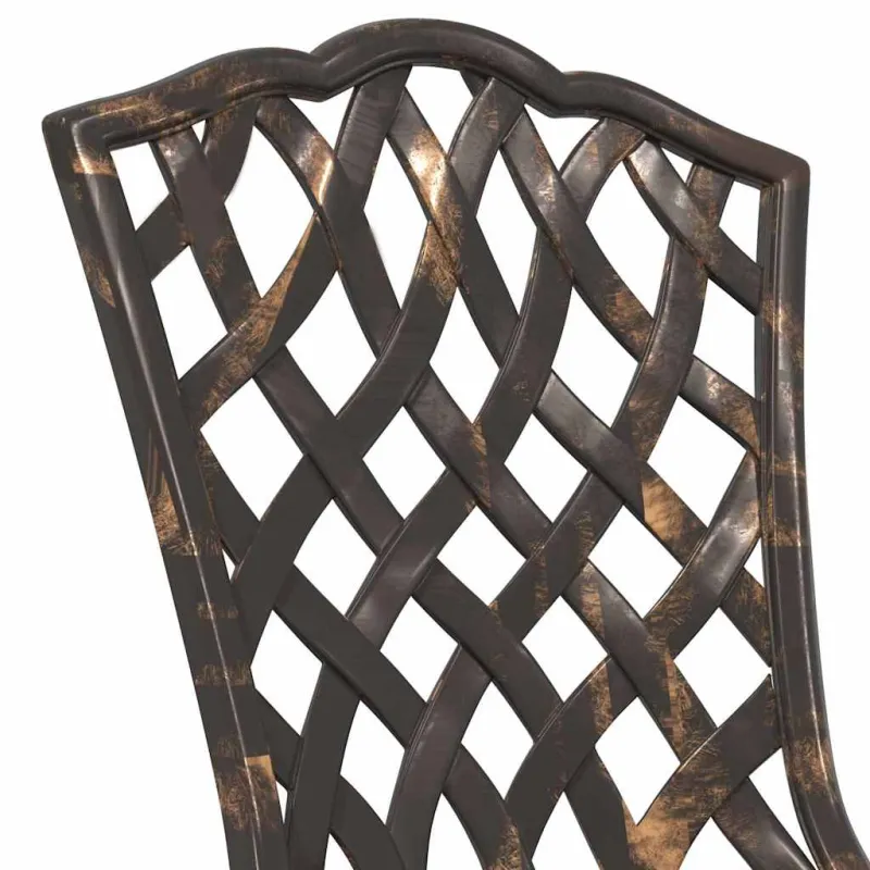 Sodo Kėdė 2 pcs Bronzinė 39 x 40 x 87cm Aliuminis