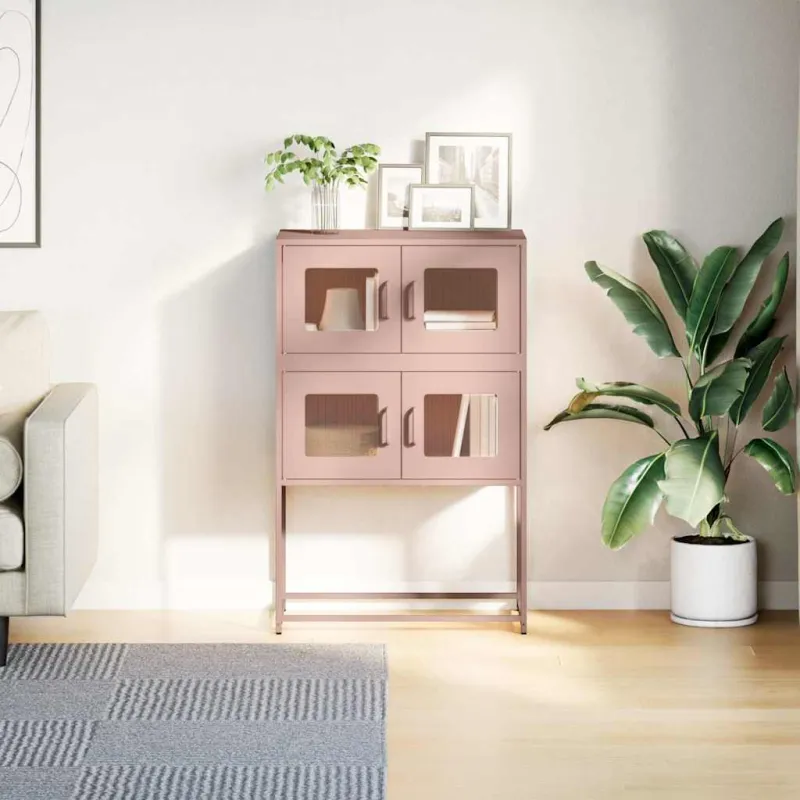 Highboard Pink 68x39x107 cm Plienas