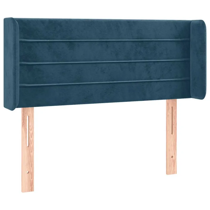 Galvūgalis su LED, tamsiai mėlynas, 83x16x78/88cm, aksomas