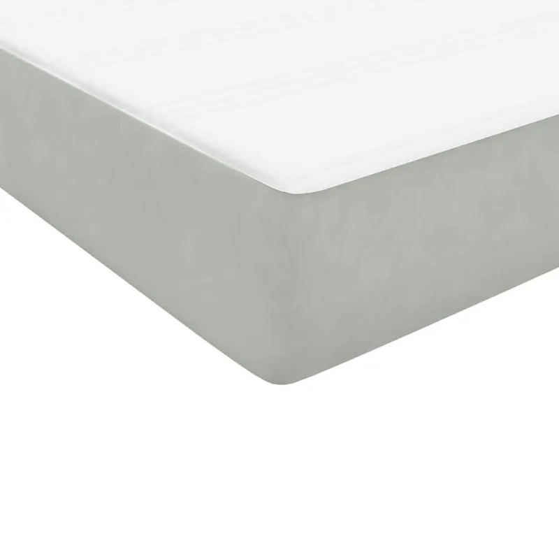 Lova su spyruokliniu/čiužiniu/LED, šviesiai pilka, 160x220 cm, aksomas
