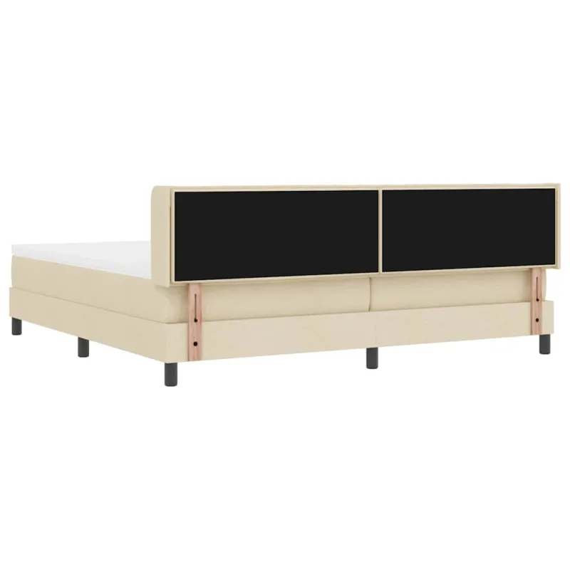 Kiemas lova su čiužiniu Kreminė 200 x 200 cm audinys