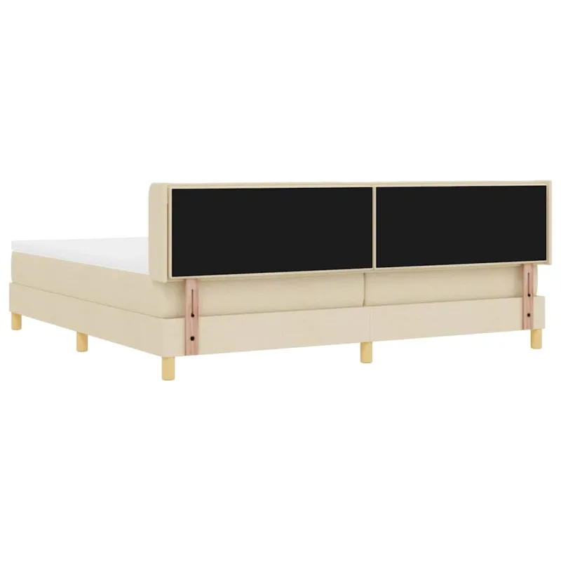 Kiemas lova su čiužiniu Kreminė 200 x 200 cm audinys